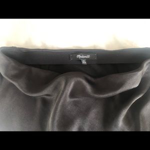 MADEWELL black satin mid skirt. Size 00.
